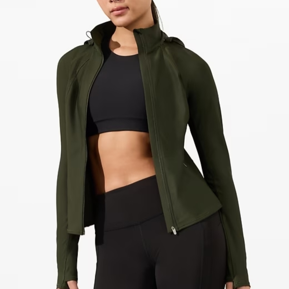 Athleta Olive Green Zip-Up Hoodie